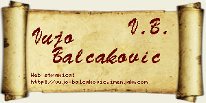 Vujo Balčaković vizit kartica